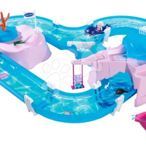Szív alakú vízi pálya hintával és rejtekhellyel Mermaid AquaPlay vízhatlan matricákkal és 2 sellő figura 3 évtől