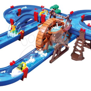 Vízi pálya malommal WaterWheel AquaPlay többszintes csúszdával 2 hajóval és 2 figurával