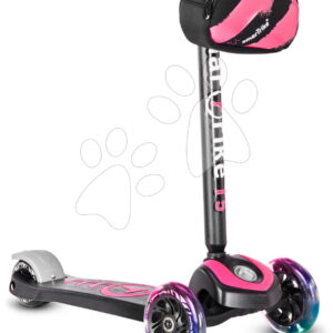 Háromkerekű roller világító kerekekkel és hátizsákkal T5 Pink smarTrike állítható kormánnyal 20 kg teherbírással
