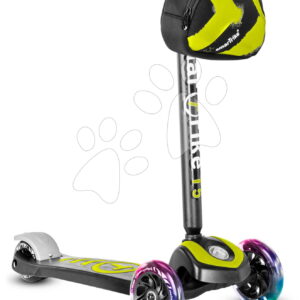 Háromkerekű roller világító kerekekkel és hátizsákkal T5 Green smarTrike állítható kormánnyal 20 kg teherbírással