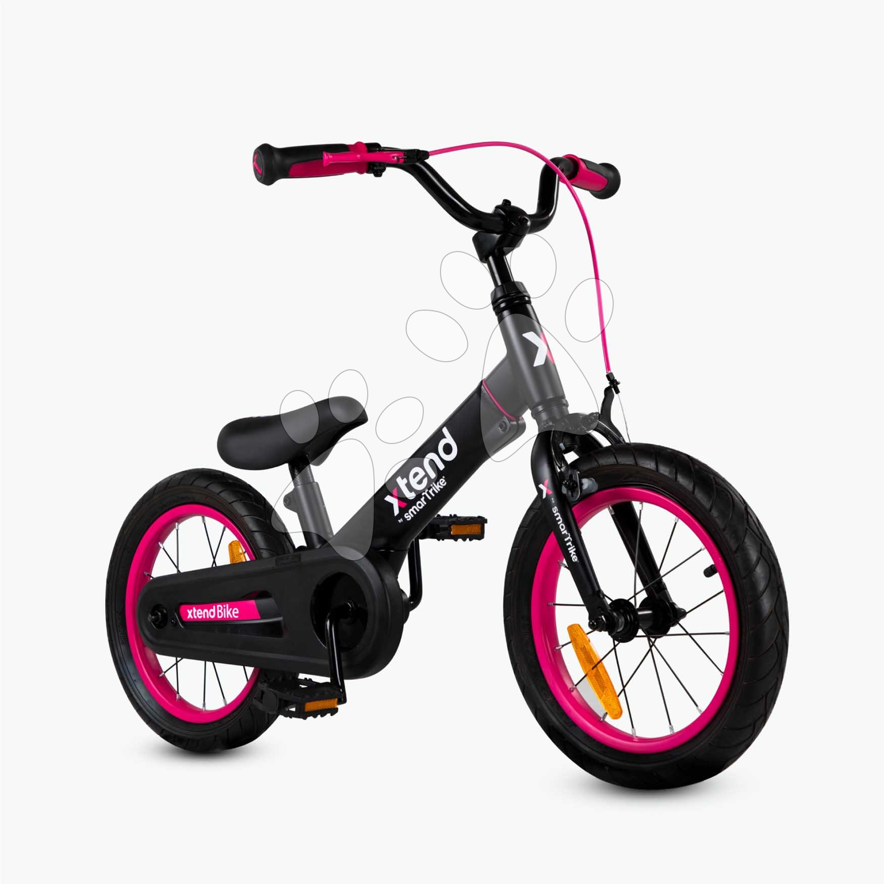 Kerékpár és tanulóbicikli 2in1 Xtend Bike Pink smarTrike bővíthető magnézium váz állítható magasságú üléssel és kormánnyal első fékkel 3-7 éves korig