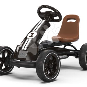 Pedálos gokart Go Kart Foxy Espresso Black Exit Toys fémvázzal EVA kerekekkel és állítható üléssel 2–5 éves korosztálynak