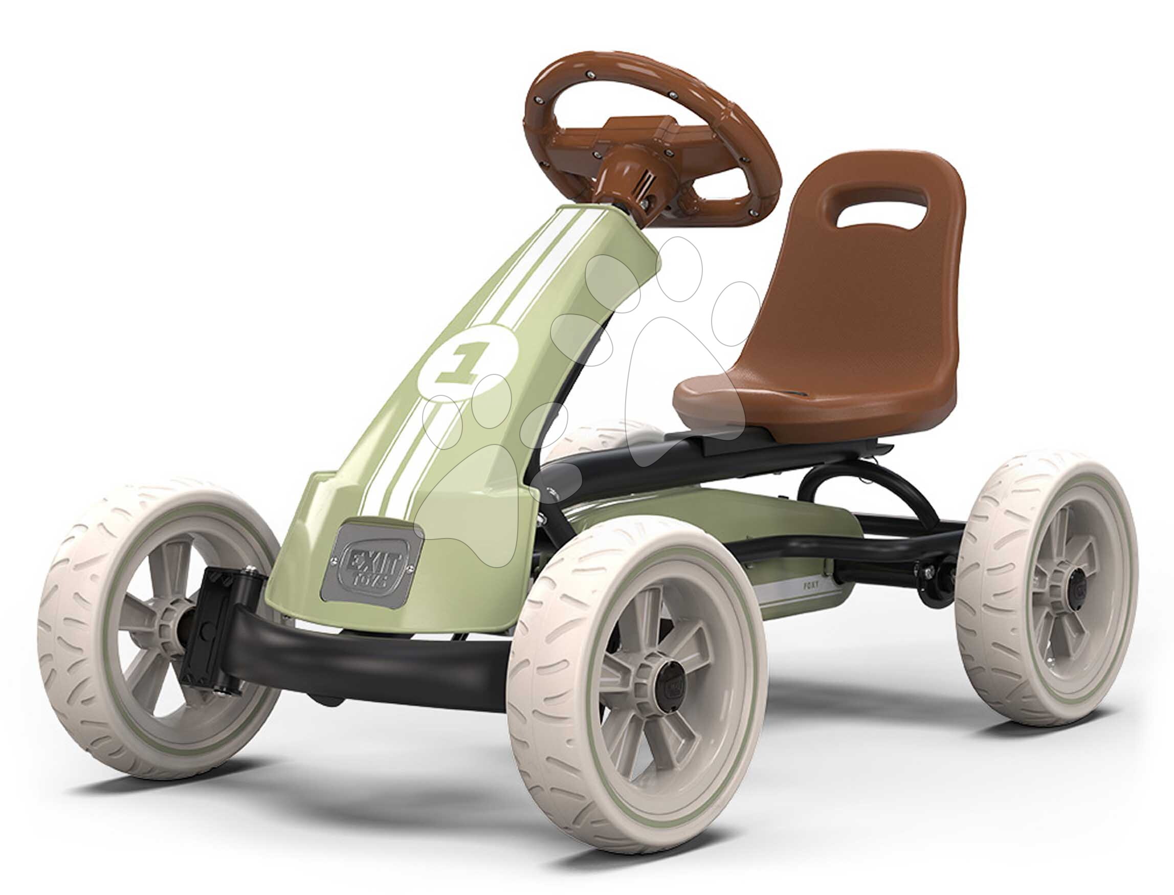 Pedálos gokart Go Kart Foxy Retro Green Exit Toys fémvázzal EVA kerekekkel és állítható üléssel 2–5 éves korosztálynak