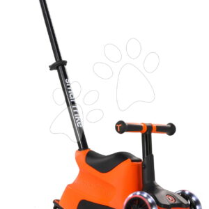 Bébitaxi és roller 2in1 háromkerekű LED kerekekkel Xtend Scooter Ride-on Orange smarTrike tolókarral és állítható magassággal és tárolóhellyel 1-től 12 éves korig