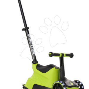 Bébitaxi és roller 2in1 háromkerekű LED kerekekkel Xtend Scooter Ride-on Lime smarTrike tolókarral és állítható magassággal és tárolóhellyel 1-től 12 éves korig