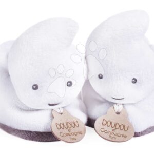 Papucs újszülött részére Szellem Booties My First Halloween Doudou et Compagnie ajándékcsomagolásban fehér 0-6 hó