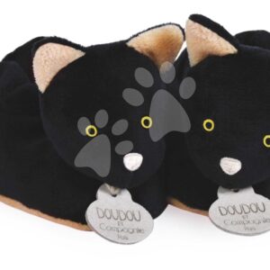 Papucs újszülött részére Cica Booties My First Halloween Doudou et Compagnie ajándékcsomagolásban fekete 0-6 hó