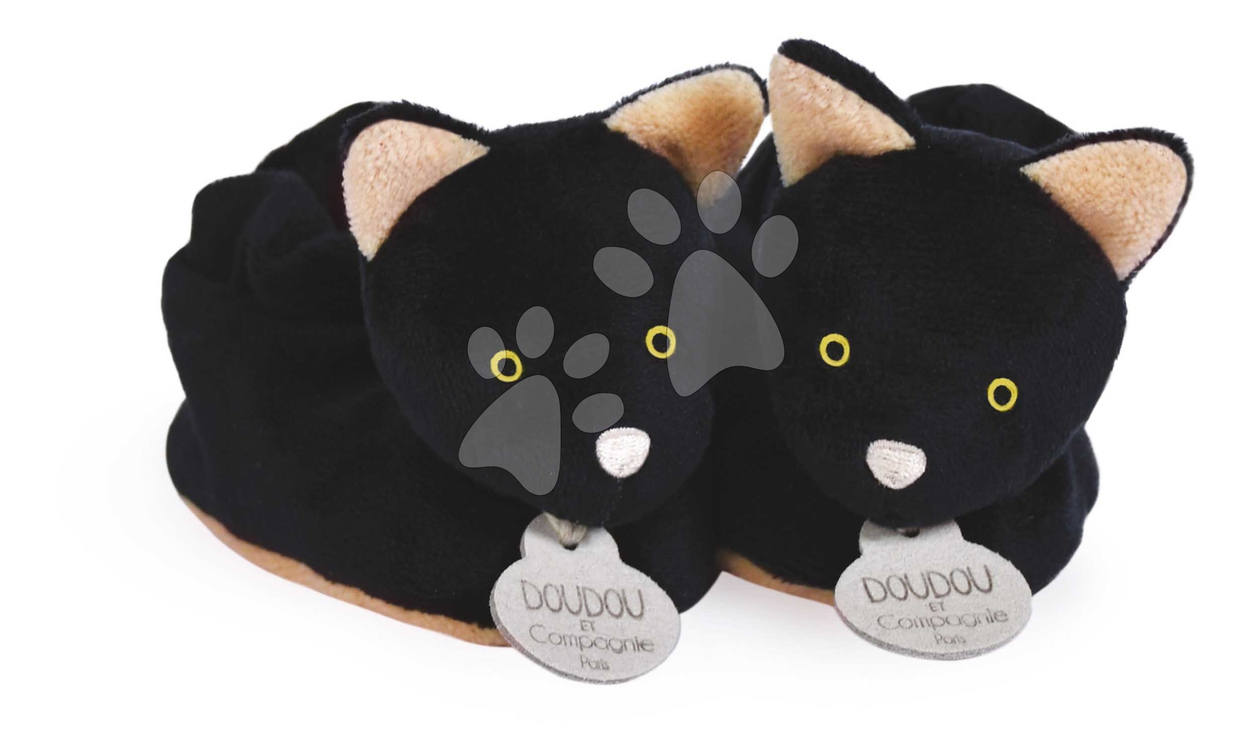 Papucs újszülött részére Cica Booties My First Halloween Doudou et Compagnie ajándékcsomagolásban fekete 0-6 hó