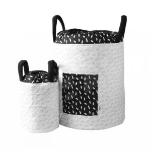 toTs-smarTrike nagy textil kosár Levelek 400121 fekete-fehér