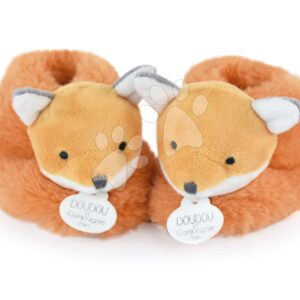 Papucsok kisbabának Fox Booties Unicef Collection Doudou et Compagnie ajándékcsomagolásban narancssárga 0-6 hó