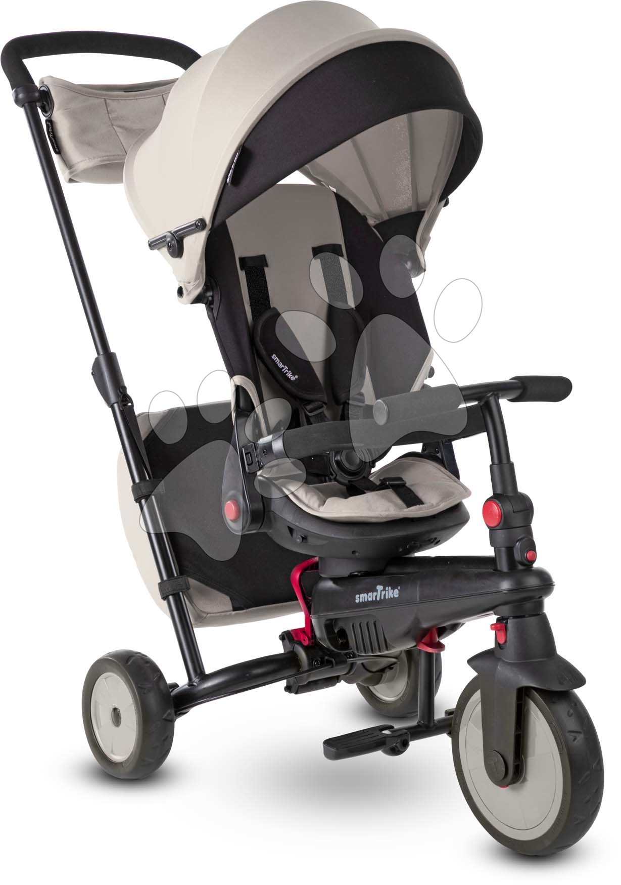 Tricikli és babakocsi összecsukható STR7J Warm Grey 7in1 smarTrike szürke dönthető üléssel TouchSteering EVA kerekekkel 6 hó-tól