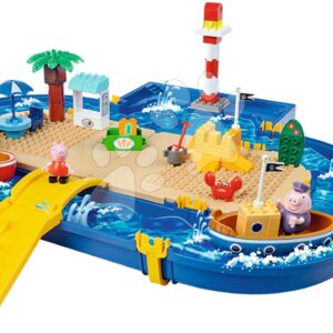 Vízi pálya Peppa Pig Holiday Waterplay BIG 2 hajóval és 3 figurával 71 részes-kompatibilis a Duploval 3 évtől