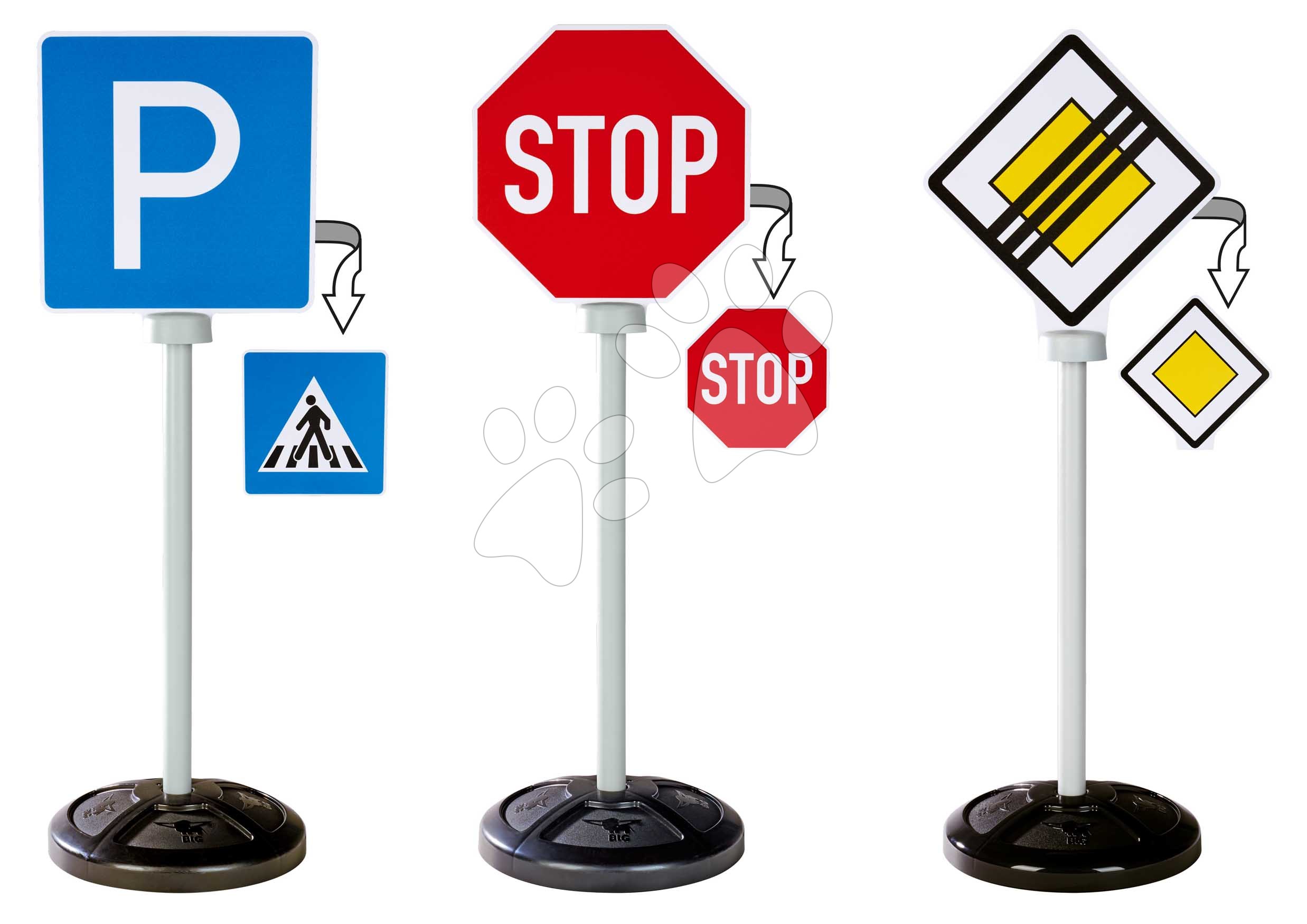 Útjelző táblák játszótérre Traffic Signs BIG 3 fajta 5 szimbólummal 69 cm magasak