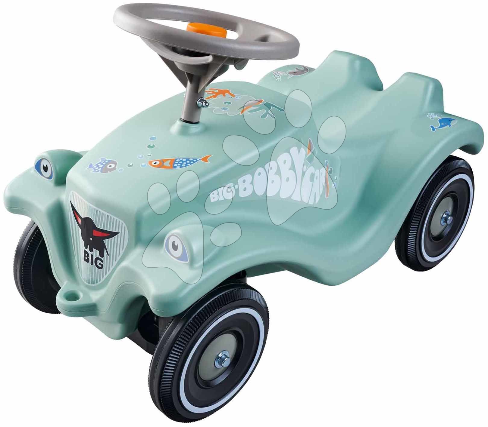 Bébitaxi auto Bobby Car Classic Green Sea BIG zöld menő matricákkal és dudával 12 hó-tól