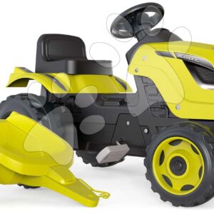 Pedálos traktor utánfutóval Farmer XL GreenTractor+Trailer Smoby zöld állítható üléssel és hanggal 142 cm