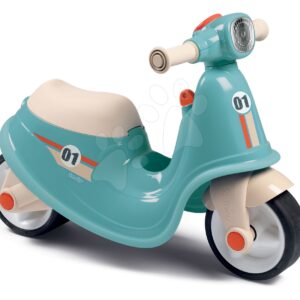 Bébitaxi robogó reflektorral Scooter Blue Smoby gumikerekekkel kék-szürke 18 hónapos kortól