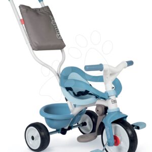 Tricikli kiesésgátlóval Be Move Comfort Tricycle Blue Smoby EVA kerekekkel és táska tolókaron kék 10 hó-tól