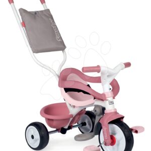 Tricikli kiesésgátlóval Be Move Comfort Tricycle Pink Smoby EVA kerekekkel és táska a tolókaron rózsaszín 10 hó-tól