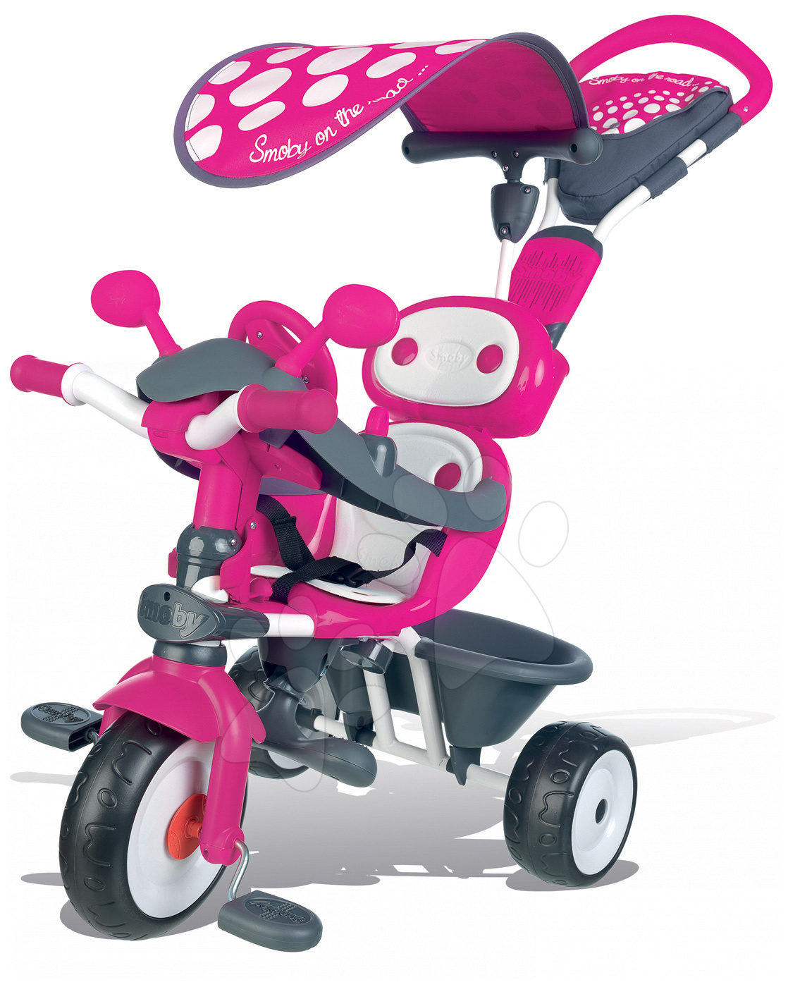 Smoby gyerek tricikli Baby Driver 740600 rózsaszín-szürke