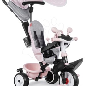 Tricikli és babakocsi egyben fékkel Baby Driver Plus Pink Smoby EVA kerekekkel és intuitív vezérléssel rózsaszín 10 hó-tól