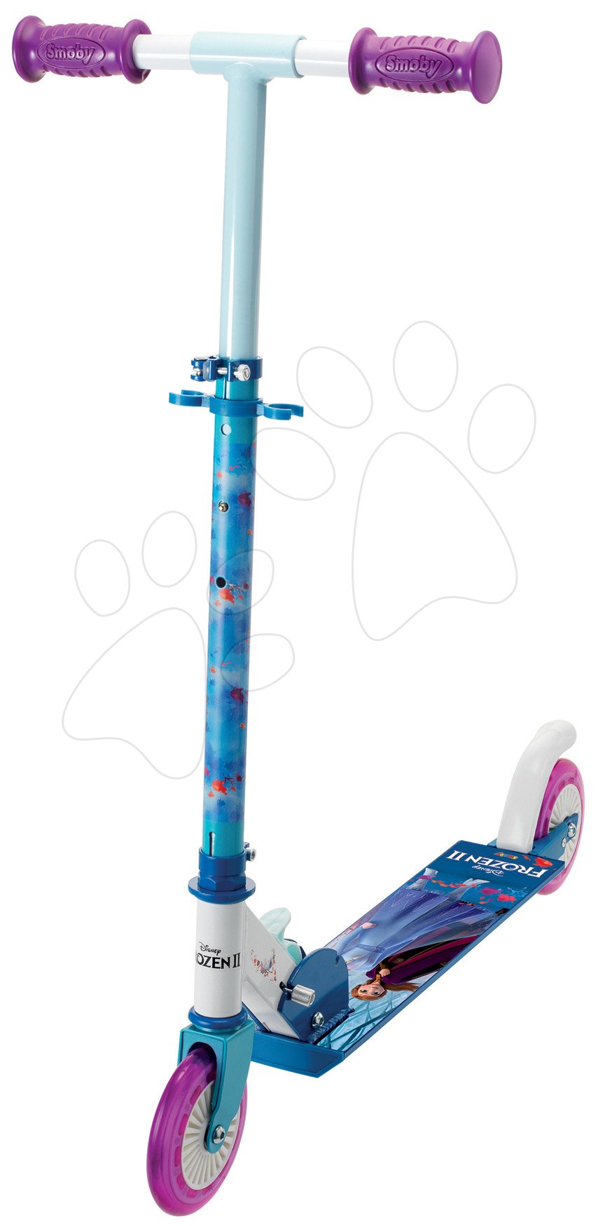 Kétkerekű roller Frozen 2 Disney Smoby összecsukható, fékkel, magasságilag állítható kormánnyal 5 évtől