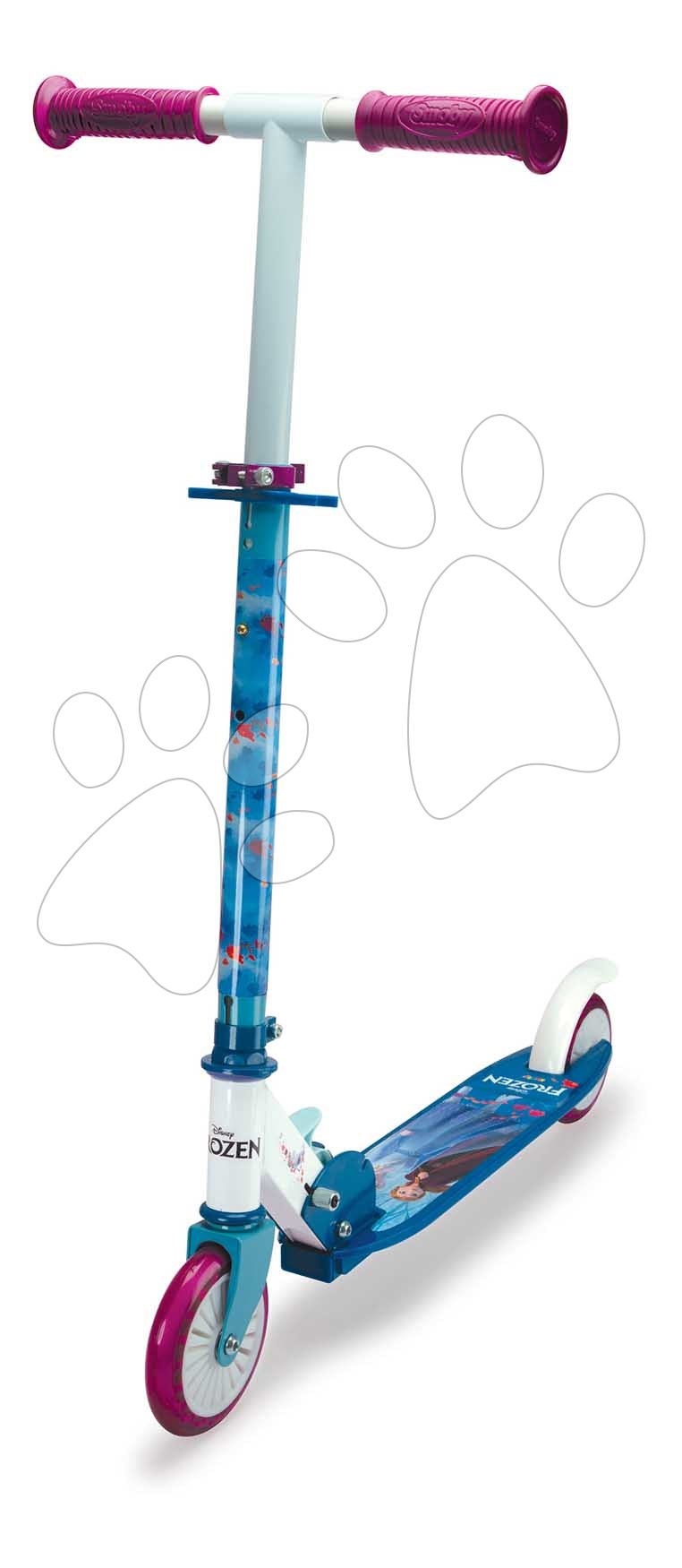 Kétkerekű roller Frozen Disney Smoby összecsukható fékkel és magasságilag állítható kormánnyal 5 évtől
