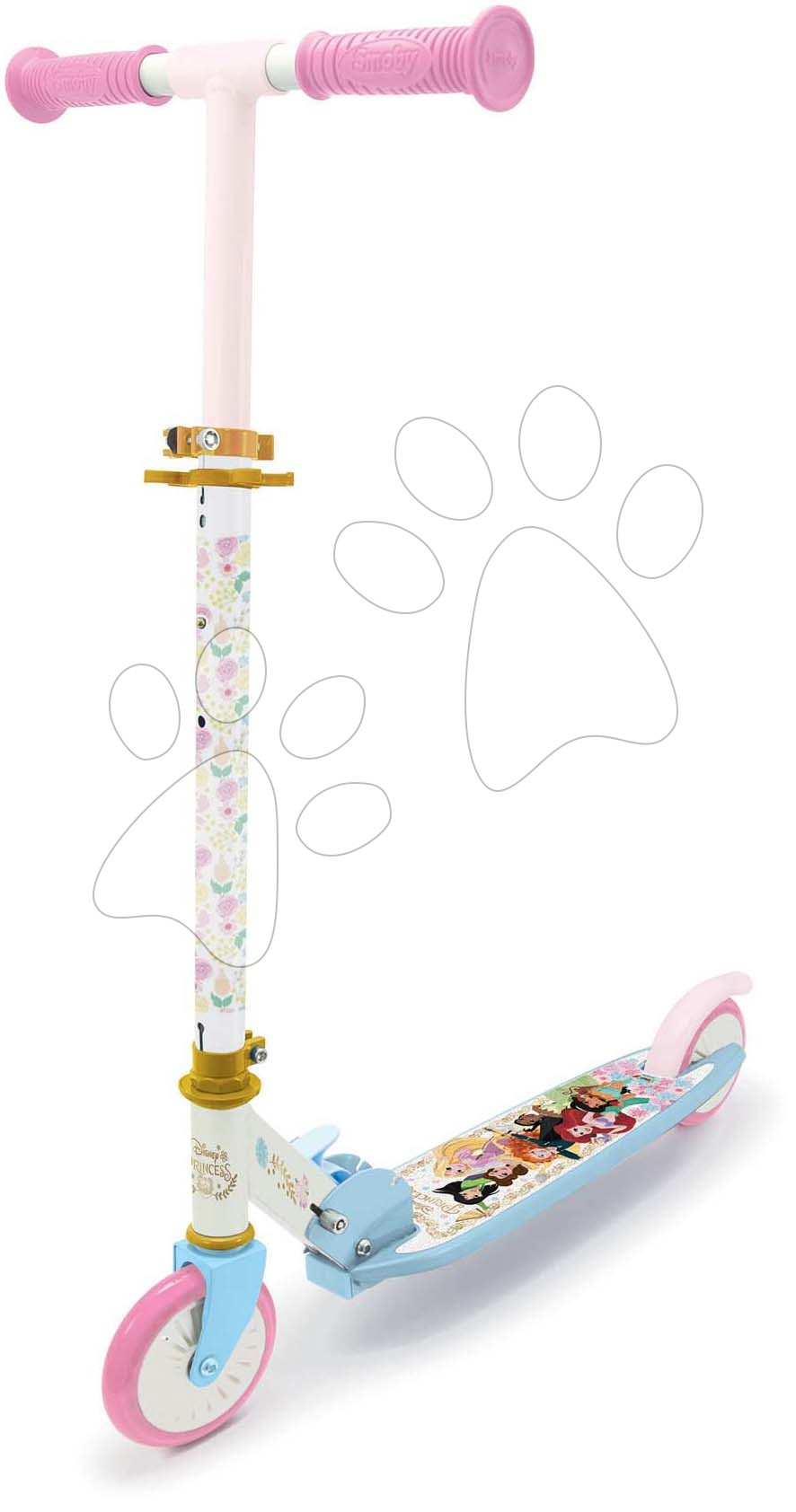 Kétkerekű roller Disney Princess 3 Wheels Foldable Scooter Smoby összecsukható fékkel magasságilag állítható max. 83 cm 5 évtől