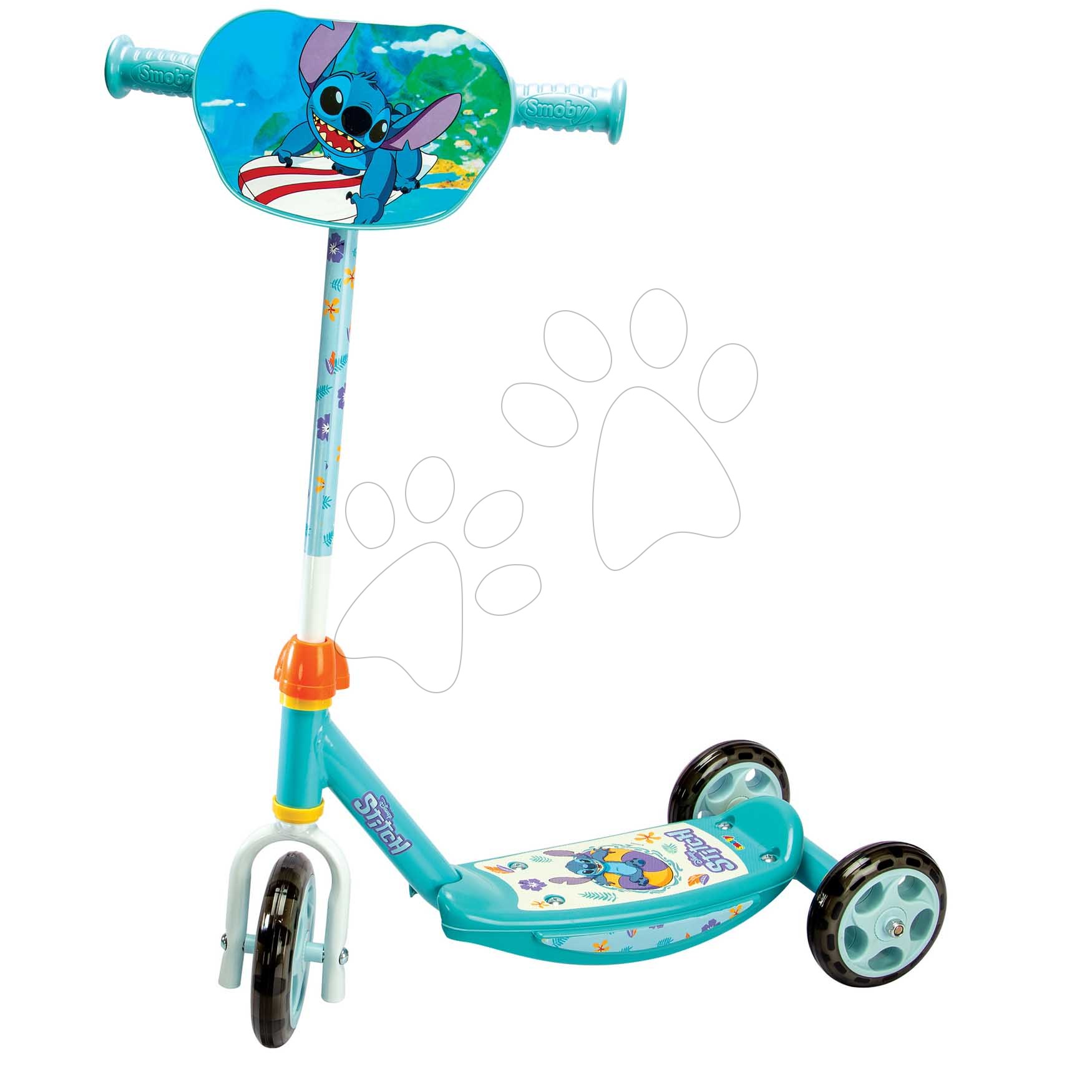 Háromkerekű roller Stitch 3 Wheels Scooter Smoby csúszásmentes és magasságilag állítható kormány max. 67 cm