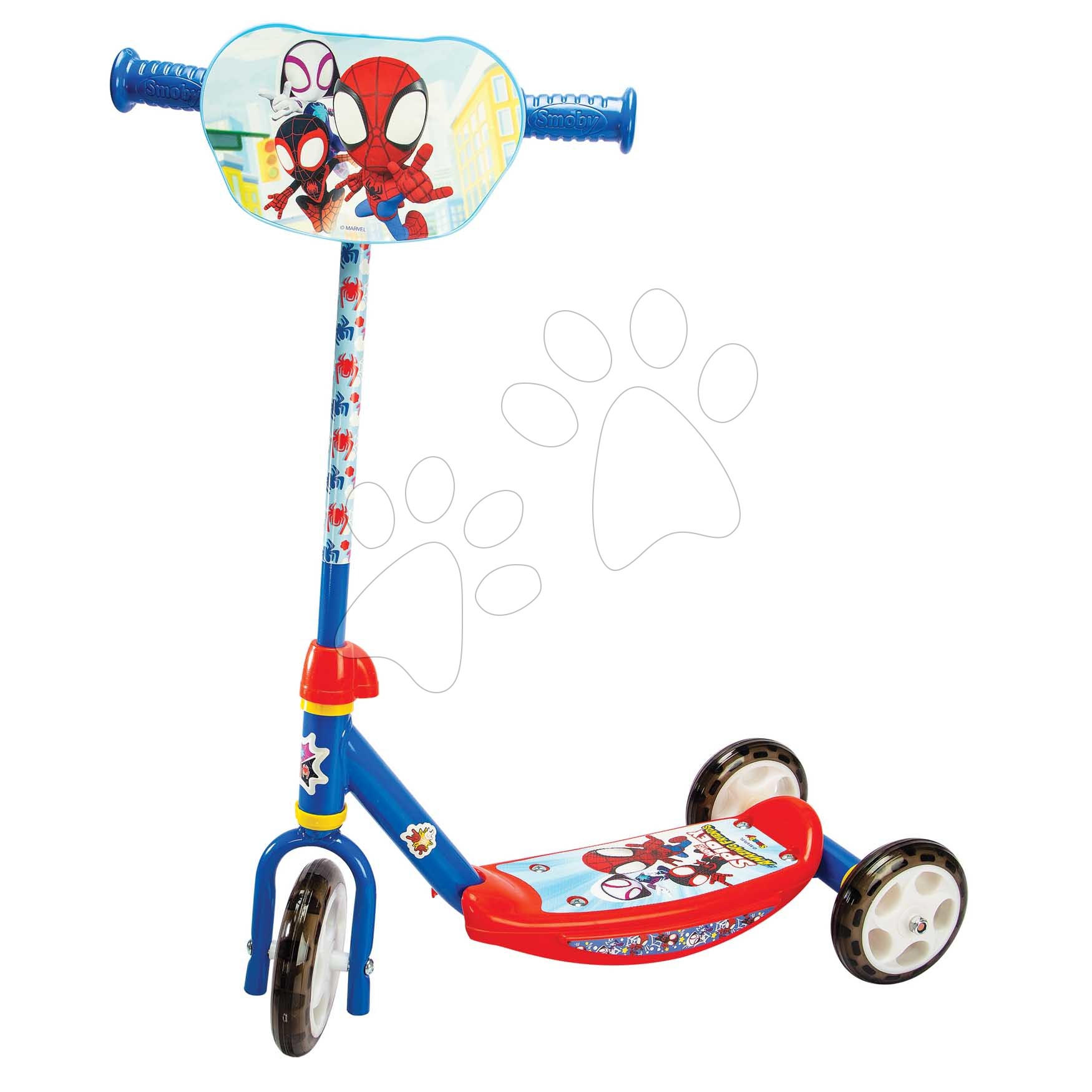 Háromkerekű roller Spidey 3 Wheels Scooter Smoby csúszásmentes és magasságilag állítható kormány max. 67 cm