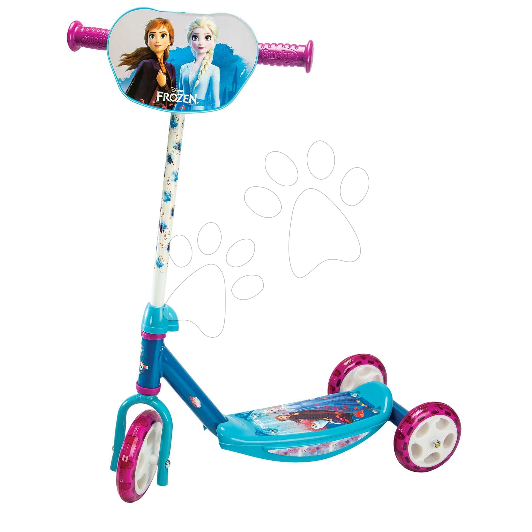 Háromkerekű roller Frozen 3 Wheels Scooter Smoby csúszásmentes és magasságilag állítható kormány max. 67 cm