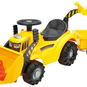 Bébitaxi utánfutóval Backhoe Ride on Maxi Abrick Écoiffier markolókanállal és homlokrakodóval 6 maxi kockával 12-36 hó