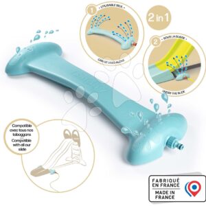 Vízi játék a kertbe vízsugárral Splashy Way 2in1 Smoby minden csúszda alá állítható fúvókamagassággal és UV szűrő 24 hó-tól