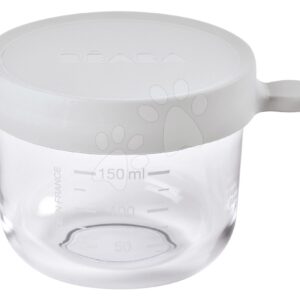 Ételtároló doboz Beaba Light Mist 150 ml minőségi üvegből szürke 4 hó-tól