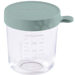 Ételtároló doboz Beaba Eucalyptus 250 ml minőségi üvegből zöld 4 hó-tól