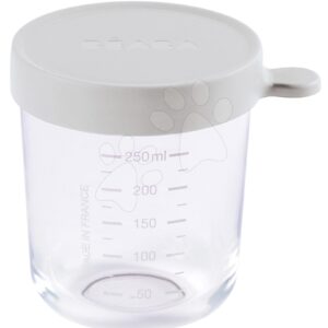 Ételtárololó doboz Beaba Light Mist 250 ml minőségi üvegből szürke 4 hó-tól