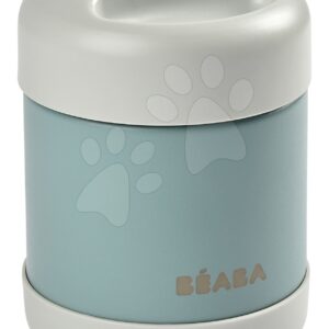 Termosz széles nyílással Beaba Stainless Steel Portion 300 ml eucalyptus minőségi rozsdamentes acélból zöld