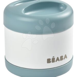 Termosz széles nyílással Beaba Stainless Steel Portion 500 ml eucalyptus minőségi rozsdamentes acélból zöld