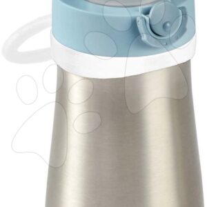 Ivó palack Bidon duplafalú Stainless Steel Bottle Beaba Windy Blue 350ml kék rozsdamentes acélból 18 hó-tól