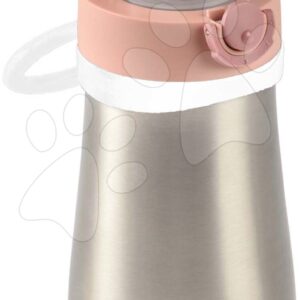 Ivó palack Bidon duplafalú Stainless Steel Bottle Beaba Old Pink 350ml rózsaszín rozsdamentes acélból 18 hó-tól
