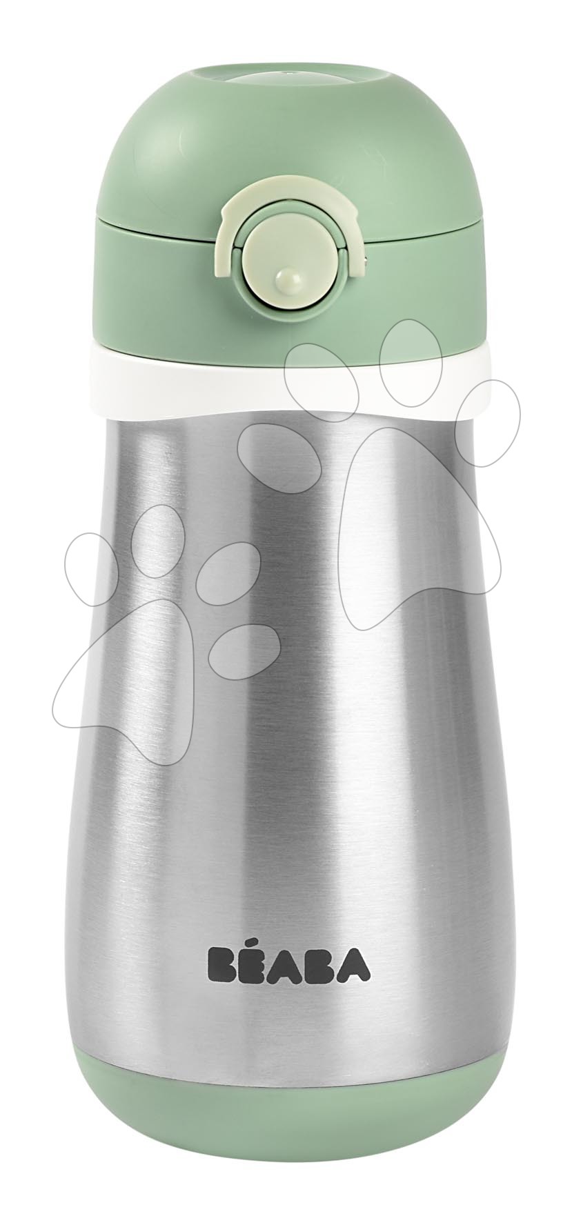 Ivó palack Bidon dupla falú Stainless Steel Bottle Beaba Sage Green 350 ml rozsdamentes acélból zöld 18 hó-tól