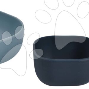Étkezőgarnitúra Silicone Nesting Bowl Set Beaba Night blue Cotton Baltic Blue szilikonból 3-részes kékes-szürkés-fehér 4 hó-tól