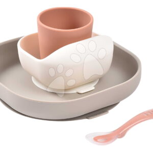 Étkészlet Silicone Meal Set Terracotta Gazelle Beaba szilikonból 4 részes barnás-narancssárga 4 hó-tól
