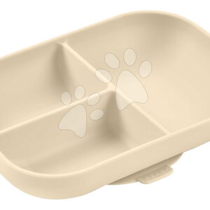Tányér kisbabáknak Divided Silicone Plate Clay Beaba szilikonból osztott bézs 4 hó-tól
