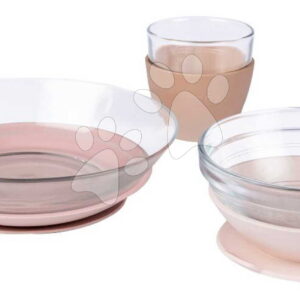 Jedálenská súprava zo skla Duralex Glass Meal Set Cotton Candy Beaba z vysokokvalitného temperovaného materiálu od 4 mes BE913644