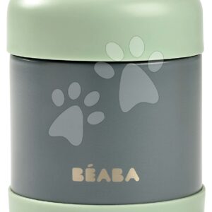 Termosz széles nyílással Stainless Steel Portion Beaba Mineral Grey Sage Green 300 ml rozsdamentes acélból zöld