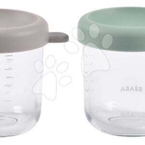 Étel­tároló készlet Sage Green Gazelle Beaba 250 ml 2 db minőségi üvegből