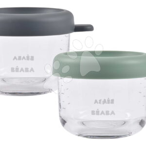 Étel­tároló készlet Mineral Sage Green Beaba 150 ml 2 db minőségi üvegből
