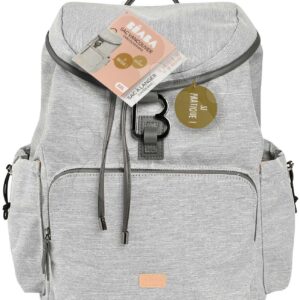 Pelenkázó hátizsák Vancouver Backpack Heather Grey Beaba kiegészítőkkel 22 l térfogat 42 cm világos-szürke