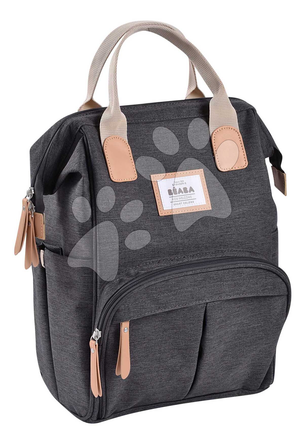 Pelenkázó hátizsák Wellington Changing Bag Dark Heather Grey Beaba pelenkázó alátéttel szürke
