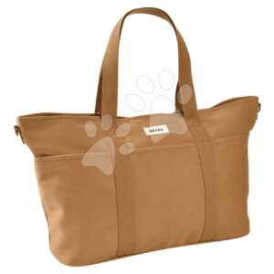 Pelenkázótáska babakocsihoz Madrid Changing Bag XXL Ochre Beaba pelenkázó alátéttel és pántokkal babakocsihoz barna